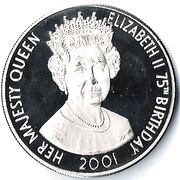 50 Pence - Elizabeth II Queen's Birthday; Silver Proof Issue, United Kingdom, 2001 reverse image