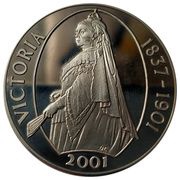 50 Pence - Elizabeth II Queen Victoria, United Kingdom, 2001 reverse image