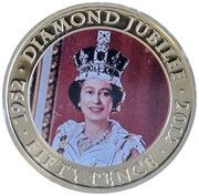 50 Pence - Elizabeth II Diamond Jubilee - with crown; colored, United Kingdom, 2012 reverse image