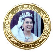 50 Pence - Elizabeth II Queen waving, United Kingdom, 2013 reverse image