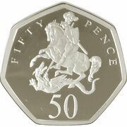 50 Pence - Elizabeth II 50th anniversary decimalisation, United Kingdom, 2021 reverse image