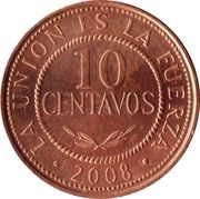 10 Centavos Type 2 denomination letter reverse image