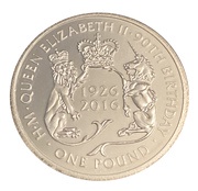 1 Pound - Queen Elizabeth II 90th Birthday, United Kingdom, 2016 reverse image