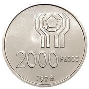 2000 Pesos World Football Championship reverse image