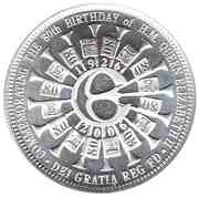 5 Pounds - Elizabeth II 80th Birthday; Silver Proof Issue, United Kingdom, 2006 reverse image