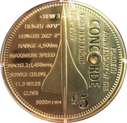 5 Pounds - Elizabeth II Concorde: 40th Anniversary of the First Test Flight, United Kingdom, 2009 reverse image