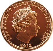 5 Pounds - Elizabeth II Saint George and the dragon; gold plated obverse image
