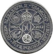 5 Pounds - Elizabeth II Diamond Jubilee, United Kingdom, 2012 reverse image