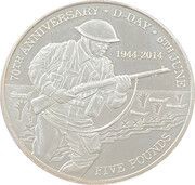 5 Pounds - Elizabeth II D-Day Anniversary, United Kingdom, 2014 reverse image