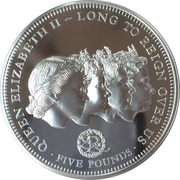 5 Pounds - Elizabeth II Five Portraits, United Kingdom, 2015 reverse image