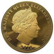 5 Pounds - Elizabeth II 70th Anniversary of V.E. Day; Gold Plated obverse image
