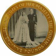 5 Pounds - Elizabeth II Photo, 1947, United Kingdom, 2016 reverse image