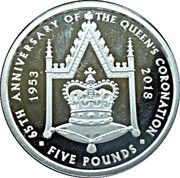 5 Pounds - Elizabeth II 65th Anniversary of Coronation, United Kingdom, 2018 reverse image