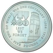5 Pounds - Elizabeth II Centenary of World War I, United Kingdom, 2018 reverse image