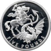 5 Pounds - Elizabeth II Saint George slaying the Dragon, United Kingdom, 2020 reverse image