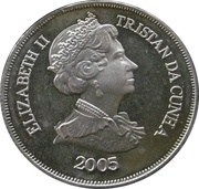 1 Crown - Elizabeth II 4th portrait; VE Day obverse image