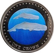 1 Crown - Elizabeth II 4th portrait; coloured, United Kingdom, 2008 reverse image