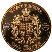 1 CROWN - Elizabeth II 84th Birthday - Silver Piedfort, United Kingdom, 2010 reverse image