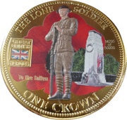 1 Crown - Elizabeth II The Lone Soldier; colour, United Kingdom, 2010 reverse image