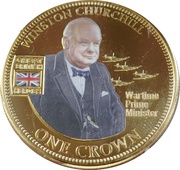 1 Crown - Elizabeth II Winston Churchill; colour, United Kingdom, 2010 reverse image