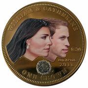 1 Crown - Elizabeth II William and Catherine, the engagement portrait, United Kingdom, 2011 reverse image