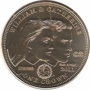 1 Crown - Elizabeth II William and Catherine Wedding, United Kingdom, 2011 reverse image