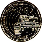 1 Crown - Elizabeth II 4th portrait; On Land, United Kingdom, 2012 reverse image