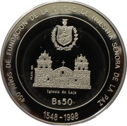 50 Bolivianos La Paz reverse image