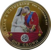 1 Crown - Elizabeth II The Wedding Day, United Kingdom, 2013 reverse image
