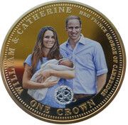 1 Crown - Elizabeth II Birth of Prince George, United Kingdom, 2013 reverse image
