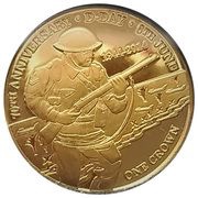 1 Crown - Elizabeth II D-Day Anniversary; Gold, United Kingdom, 2014 reverse image