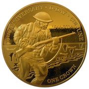 1 Crown - Elizabeth II D-Day Anniversary, United Kingdom, 2014 reverse image