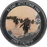 1 Crown - Elizabeth II D-Day reverse image