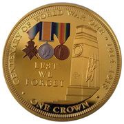 1 Crown - Elizabeth II Centenary of World War One, United Kingdom, 2014 reverse image