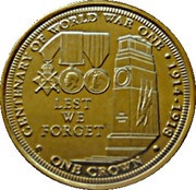 1 Crown - Elizabeth II Centenary of World War One, United Kingdom, 2014 reverse image