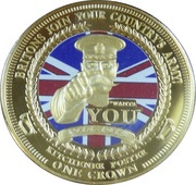 1 Crown - Elizabeth II Kitchener Poster, United Kingdom, 2014 reverse image