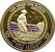 1 Crown - Elizabeth II Women's Land Army, United Kingdom, 2014 reverse image