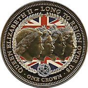 1 Crown - Elizabeth II Long To Reign Over Us, United Kingdom, 2015 reverse image