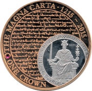 1 Crown - Elizabeth II Magna Carta, United Kingdom, 2015 reverse image