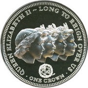 1 Crown - Elizabeth II Five Portraits, United Kingdom, 2015 reverse image