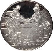 1 Crown - Elizabeth II Lady Liberty and Britannia, United Kingdom, 2015 reverse image