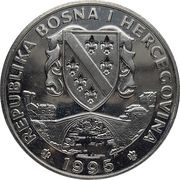 500 Dinara European Youth Olympics - Flame obverse image