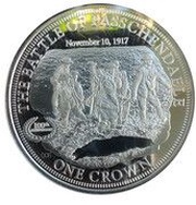 1 Crown - The Battle of Passchendale, United Kingdom, 2017 reverse image