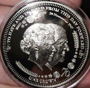 1 Crown - Elizabeth II Platinum Wedding Anniversary, United Kingdom, 2017 reverse image