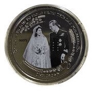 1 Crown - Elizabeth II Platinum Wedding Anniversary reverse image