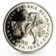 500 Dinara Olympics - Wrestlers, Bosnia and Herzegovina, 1996 reverse image