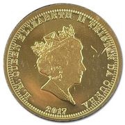 1 Crown - Elizabeth II Platinum Wedding - Portrait; Gold obverse image