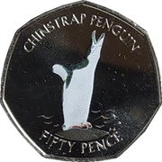 50 Pence - Elizabeth II Chinstrap Penguin, United Kingdom, 2020 reverse image