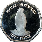 50 Pence - Elizabeth II Macaroni Penguin, United Kingdom, 2020 reverse image