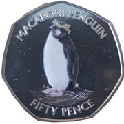 50 Pence - Elizabeth II Macaroni Penguin, United Kingdom, 2020 reverse image